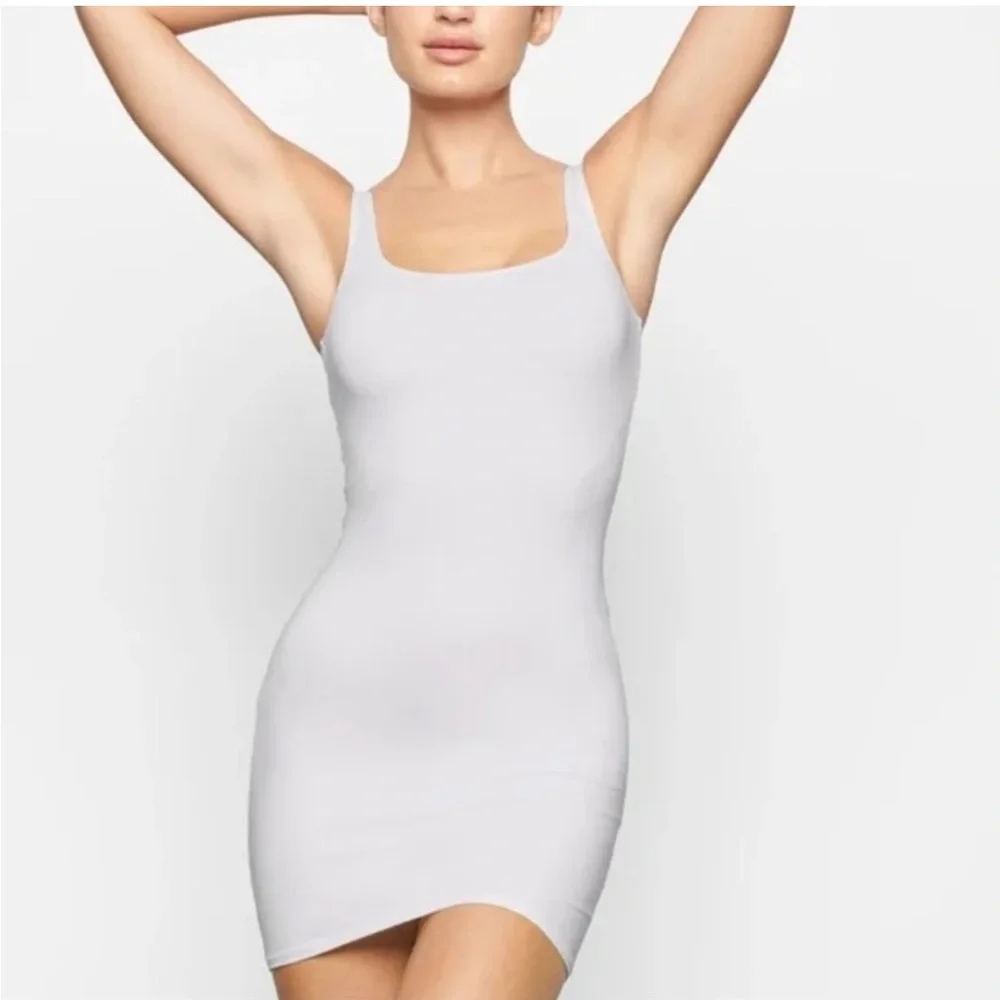 Skims Swim Tank Dress - marble white NWT